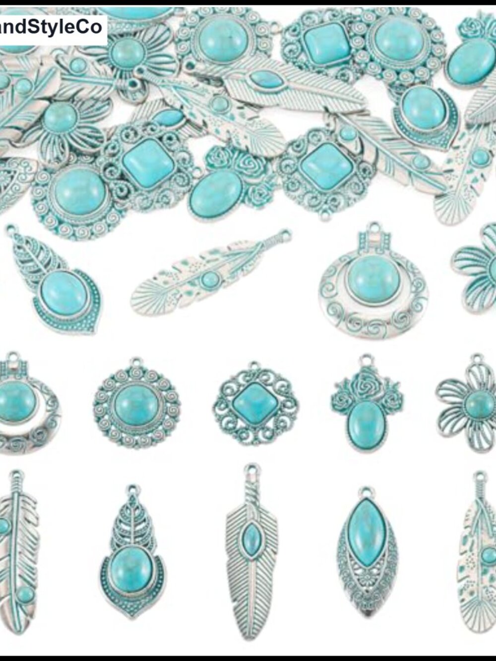 Turquoise Charm Pendants for Jewelry Making DIY Bracelets
